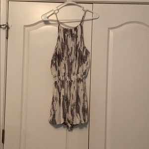 Grey and White Romper